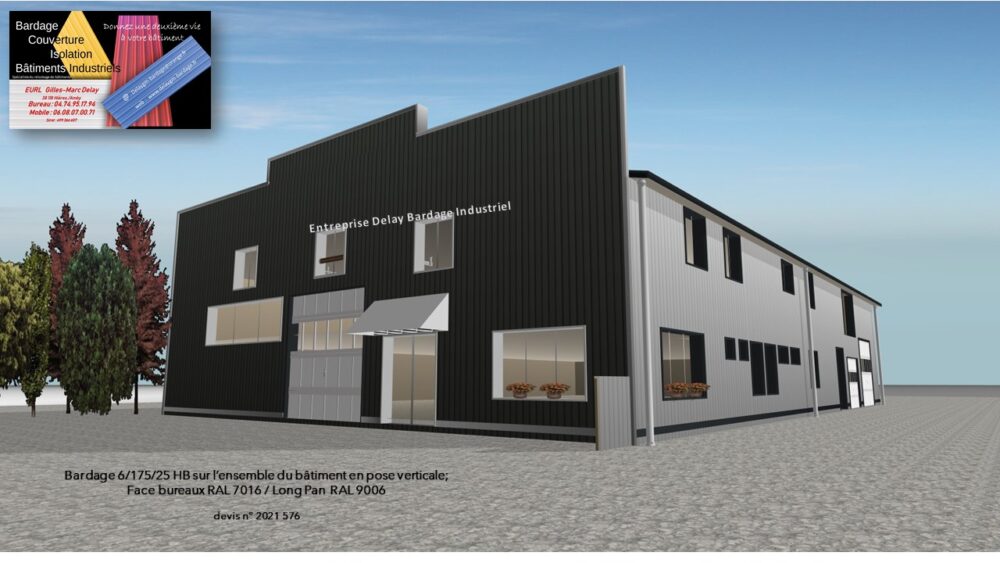 Bardage métallique en 3D